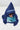 Child sat reading a shark fact book whilst wearing a navy blue hooded towel with shark attack trim