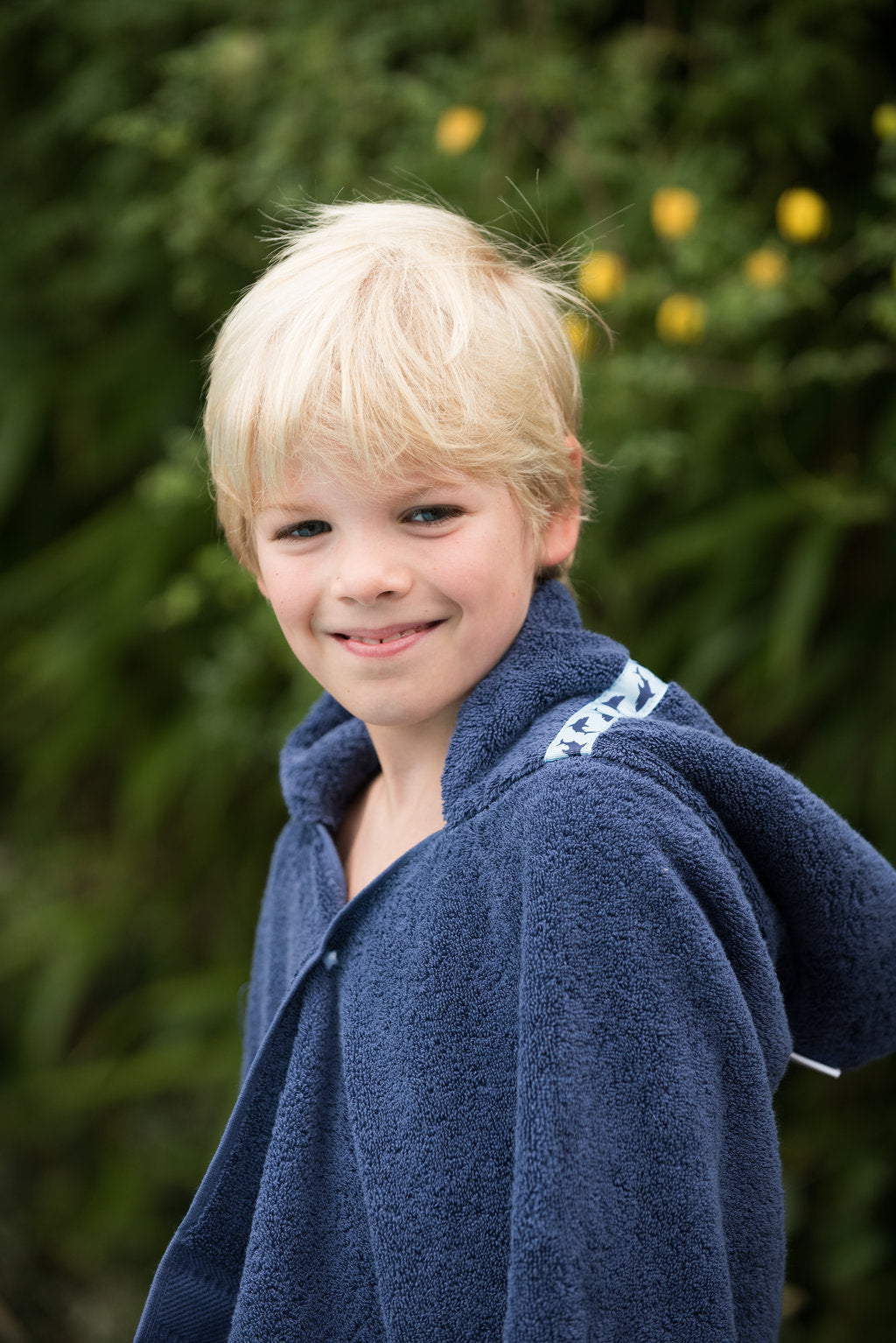 Unique trim designs on hooded towels