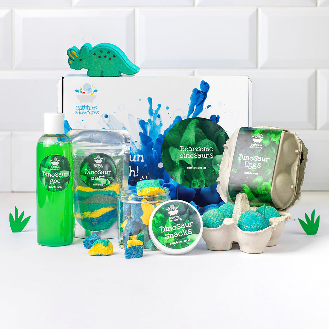 Dinosaur 5-piece bath time gift set