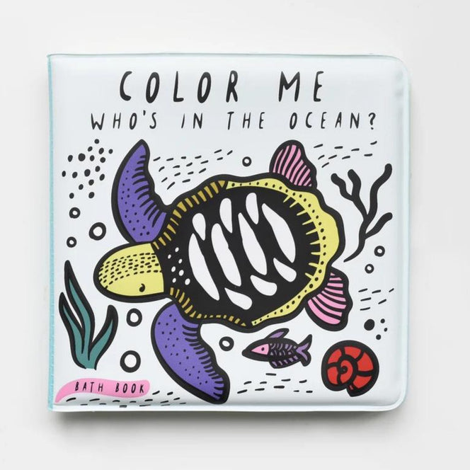 Cover of a bath book about animals in the ocean that changes colour when it gets wet