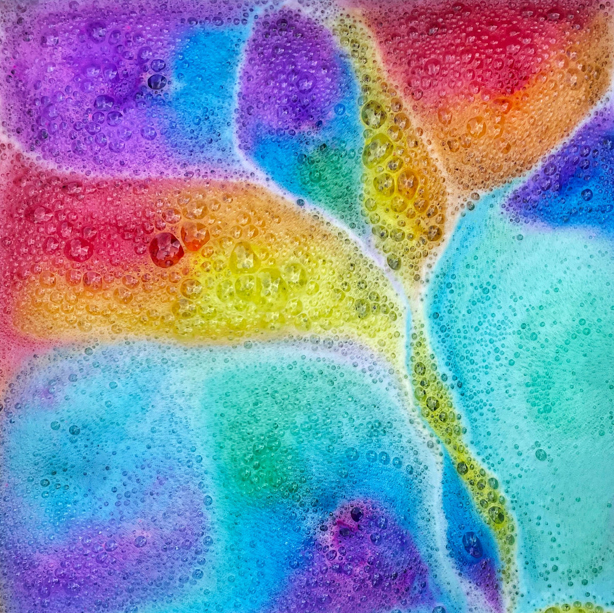 Rainbow coloured patterns in water