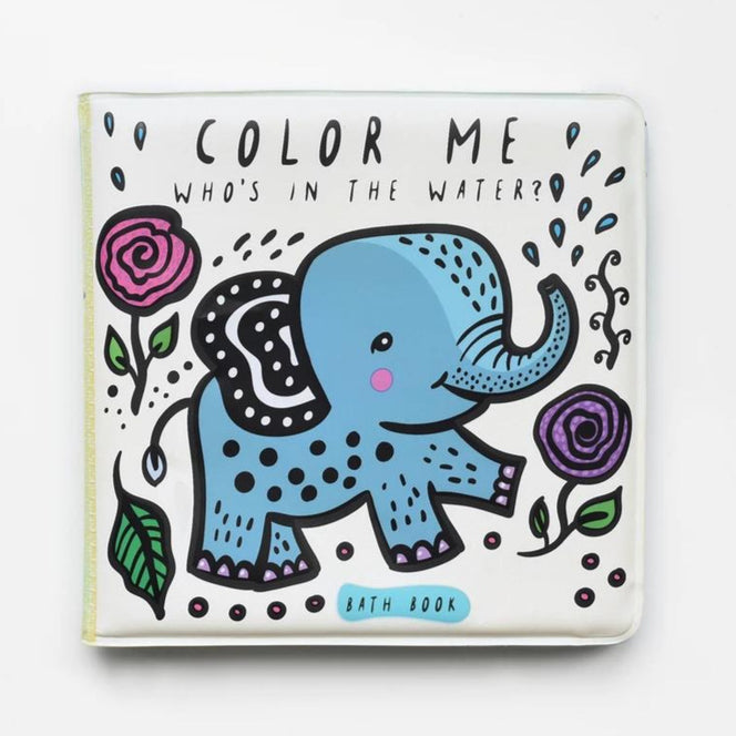 Cover of a bath book about baby animals having a bath that changes colour in water